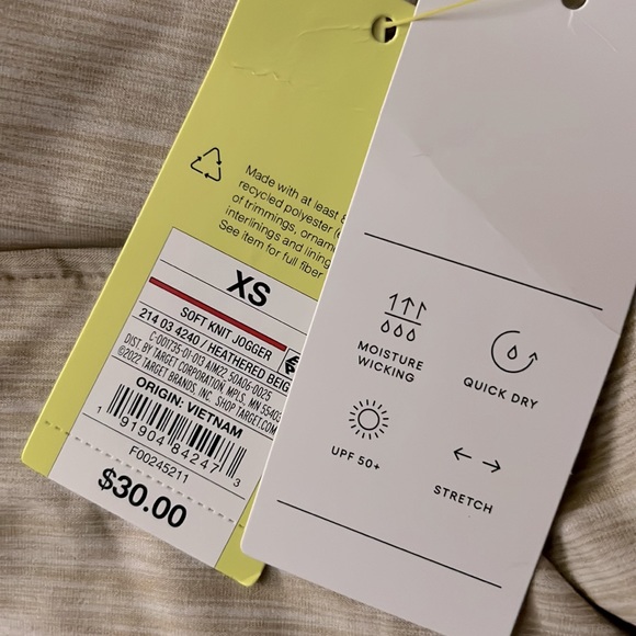 All in Motion™ Women's Knit Mid-Rise Jogger Pants - Heathered Beige - Picture 2 of 2